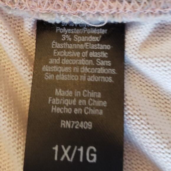 Rene Rofe sleepwear 1X top grey‎ bottom pink with small pink hearts - Picture 4 of 4